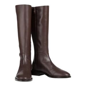 Stuart Weitzman Keelan Zip LEATHER‎ Boot Style Color Walnut brown Sz 5.5 new